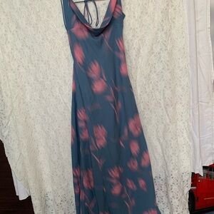 Floral Blue and Pink Women's Dress